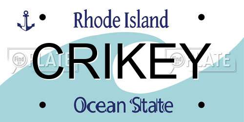 CRIKEY Rhode Island License Plate