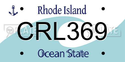 CRL369 Rhode Island License Plate