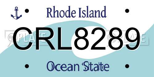CRL8289 Rhode Island License Plate