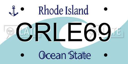 CRLE69 Rhode Island License Plate