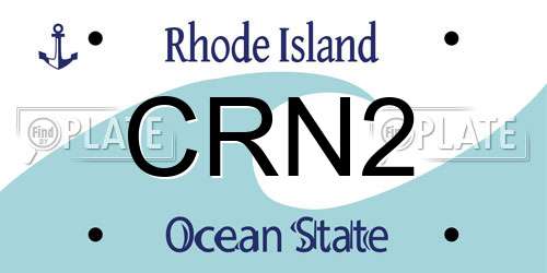 CRN2 Rhode Island License Plate