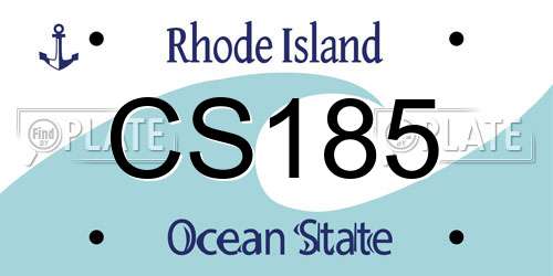 CS185 Rhode Island License Plate