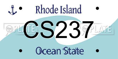 CS237 Rhode Island License Plate