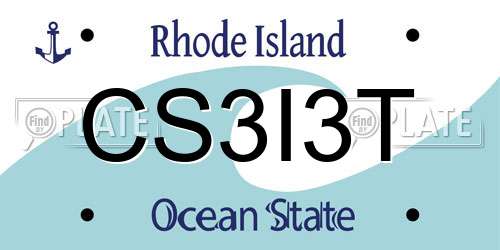 CS3I3T Rhode Island License Plate