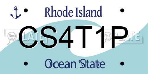 CS4T1P Rhode Island License Plate