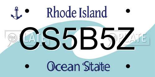 CS5B5Z Rhode Island License Plate