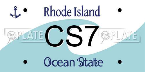 CS7 Rhode Island License Plate