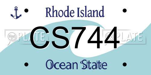 CS744 Rhode Island License Plate