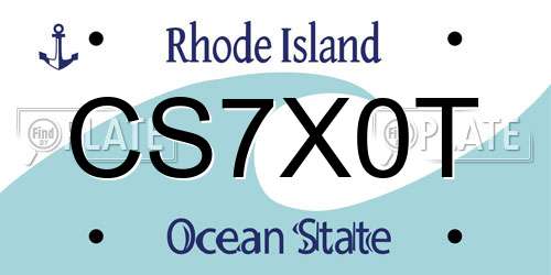 CS7X0T Rhode Island License Plate