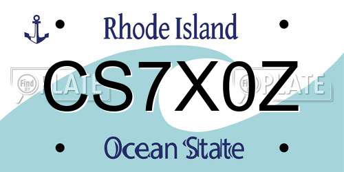 CS7X0Z Rhode Island License Plate