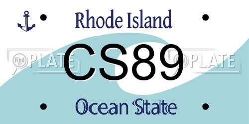 CS89 Rhode Island License Plate