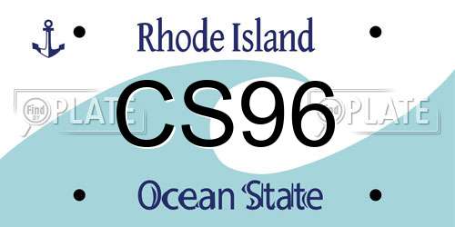 CS96 Rhode Island License Plate