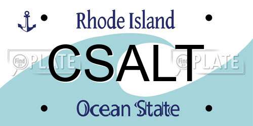 CSALT Rhode Island License Plate