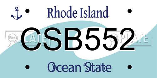 CSB552 Rhode Island License Plate