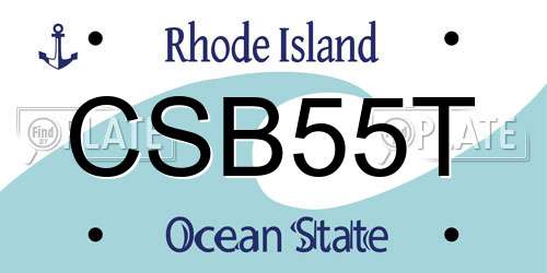 CSB55T Rhode Island License Plate