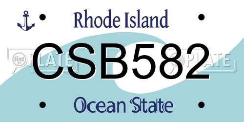 CSB582 Rhode Island License Plate