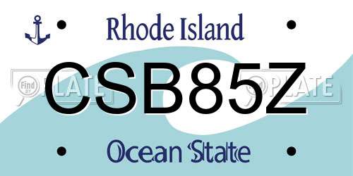 CSB85Z Rhode Island License Plate