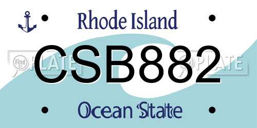 CSB882 Rhode Island License Plate