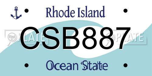 CSB887 Rhode Island License Plate