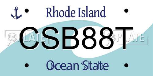 CSB88T Rhode Island License Plate