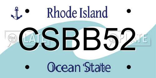 CSBB52 Rhode Island License Plate