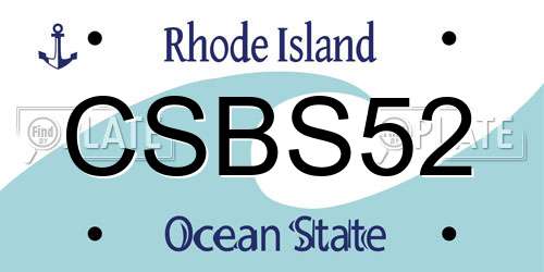 CSBS52 Rhode Island License Plate