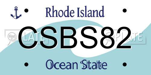 CSBS82 Rhode Island License Plate