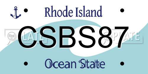 CSBS87 Rhode Island License Plate