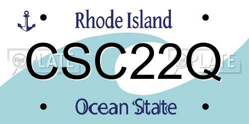 CSC22Q Rhode Island License Plate