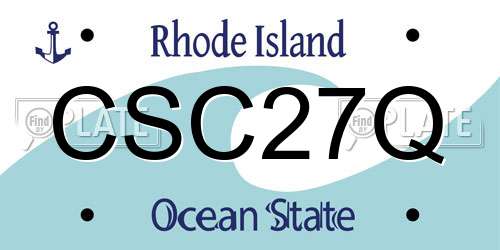 CSC27Q Rhode Island License Plate