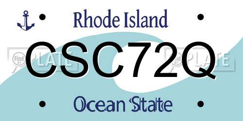 CSC72Q Rhode Island License Plate