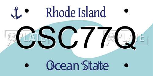 CSC77Q Rhode Island License Plate