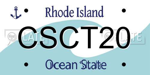 CSCT20 Rhode Island License Plate