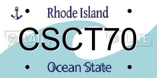 CSCT70 Rhode Island License Plate