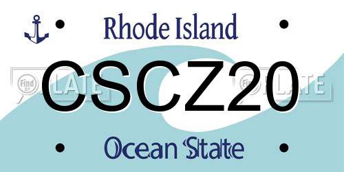 CSCZ20 Rhode Island License Plate