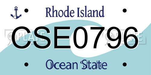 CSE0796 Rhode Island License Plate