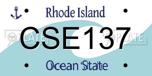 CSE137 Rhode Island License Plate