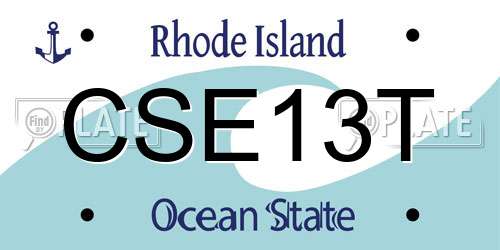 CSE13T Rhode Island License Plate