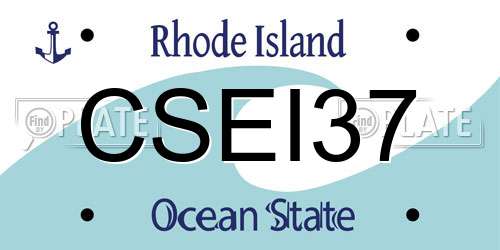 CSEI37 Rhode Island License Plate