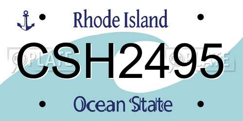 CSH2495 Rhode Island License Plate