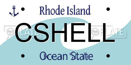 CSHELL Rhode Island License Plate