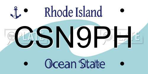 CSN9PH Rhode Island License Plate