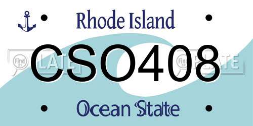CSO408 Rhode Island License Plate