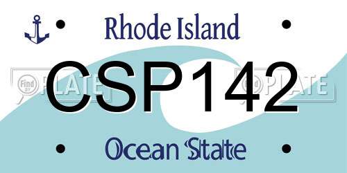 CSP142 Rhode Island License Plate