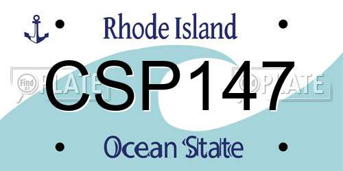 CSP147 Rhode Island License Plate