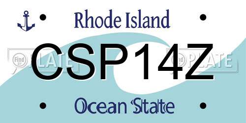 CSP14Z Rhode Island License Plate