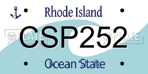 CSP252 Rhode Island License Plate