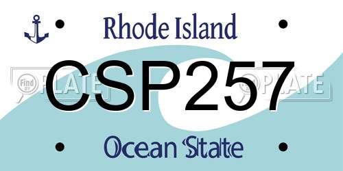 CSP257 Rhode Island License Plate