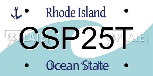 CSP25T Rhode Island License Plate