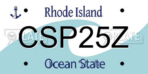 CSP25Z Rhode Island License Plate